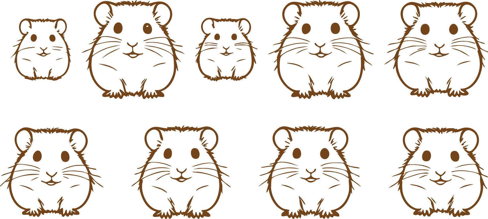 Hamster Face Silhouette for Cute Pet Illustrations vector