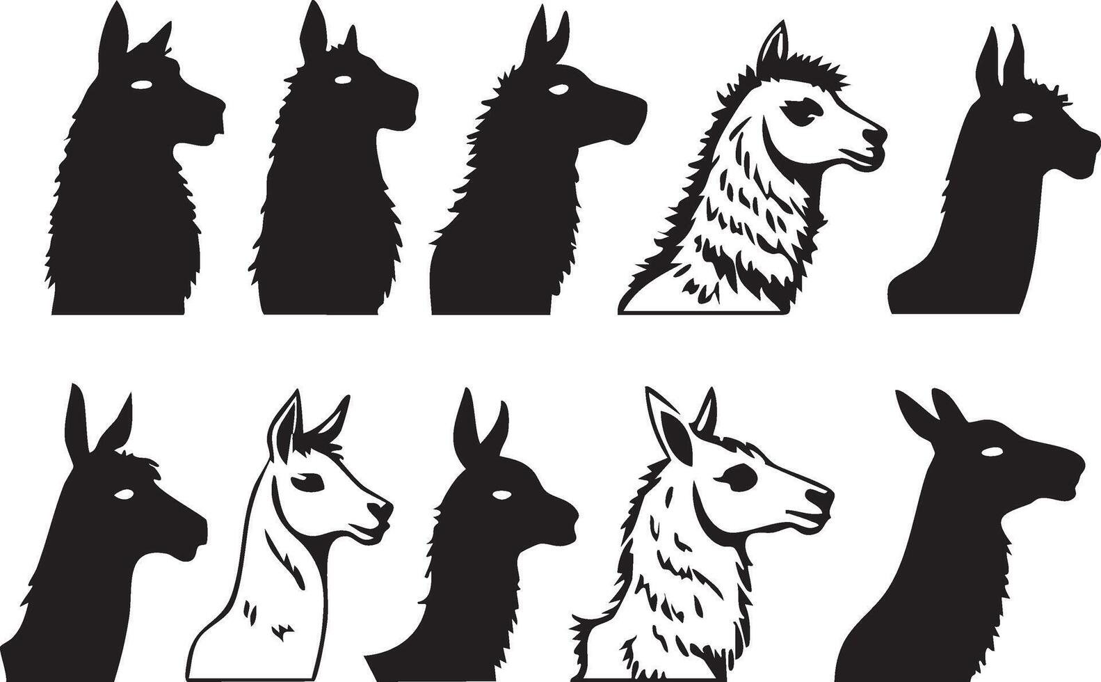 Artistic Llama Face Design for Bold Creations vector