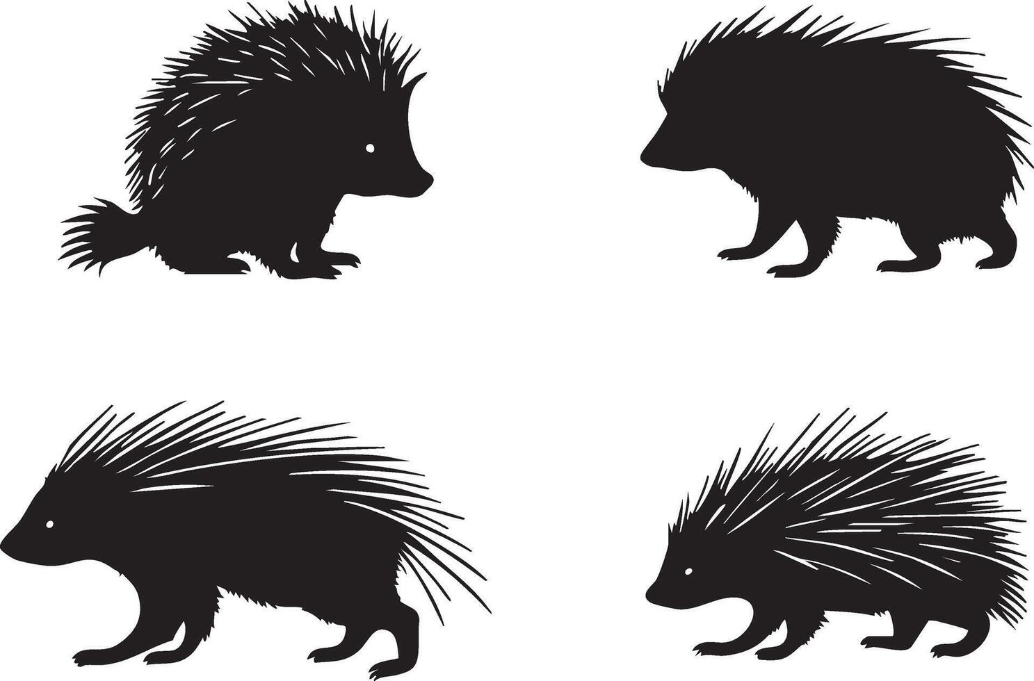 Porcupine Head Silhouette for Wildlife Art vector