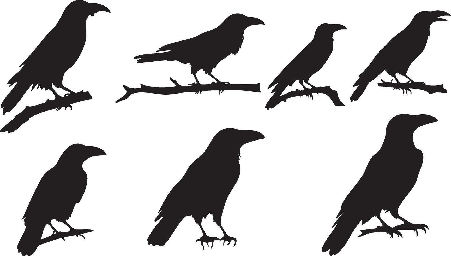 Crow on Fence Silhouette for Rustic and Country Art Concepts vector