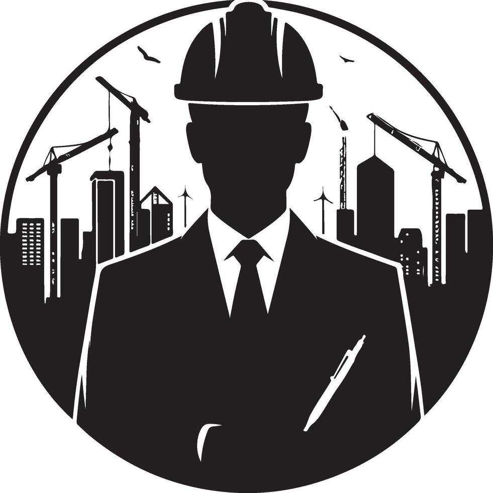 Urban Architect Silhouette for Creative Building Designs vector