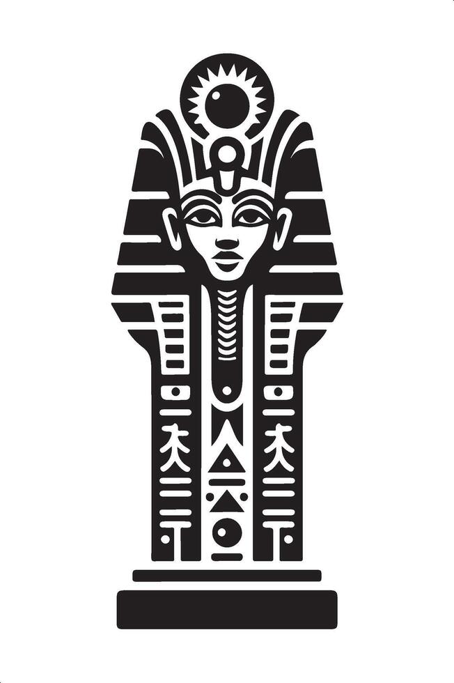 Ancient Egyptian totem silhouette with Egyptian mythology vector