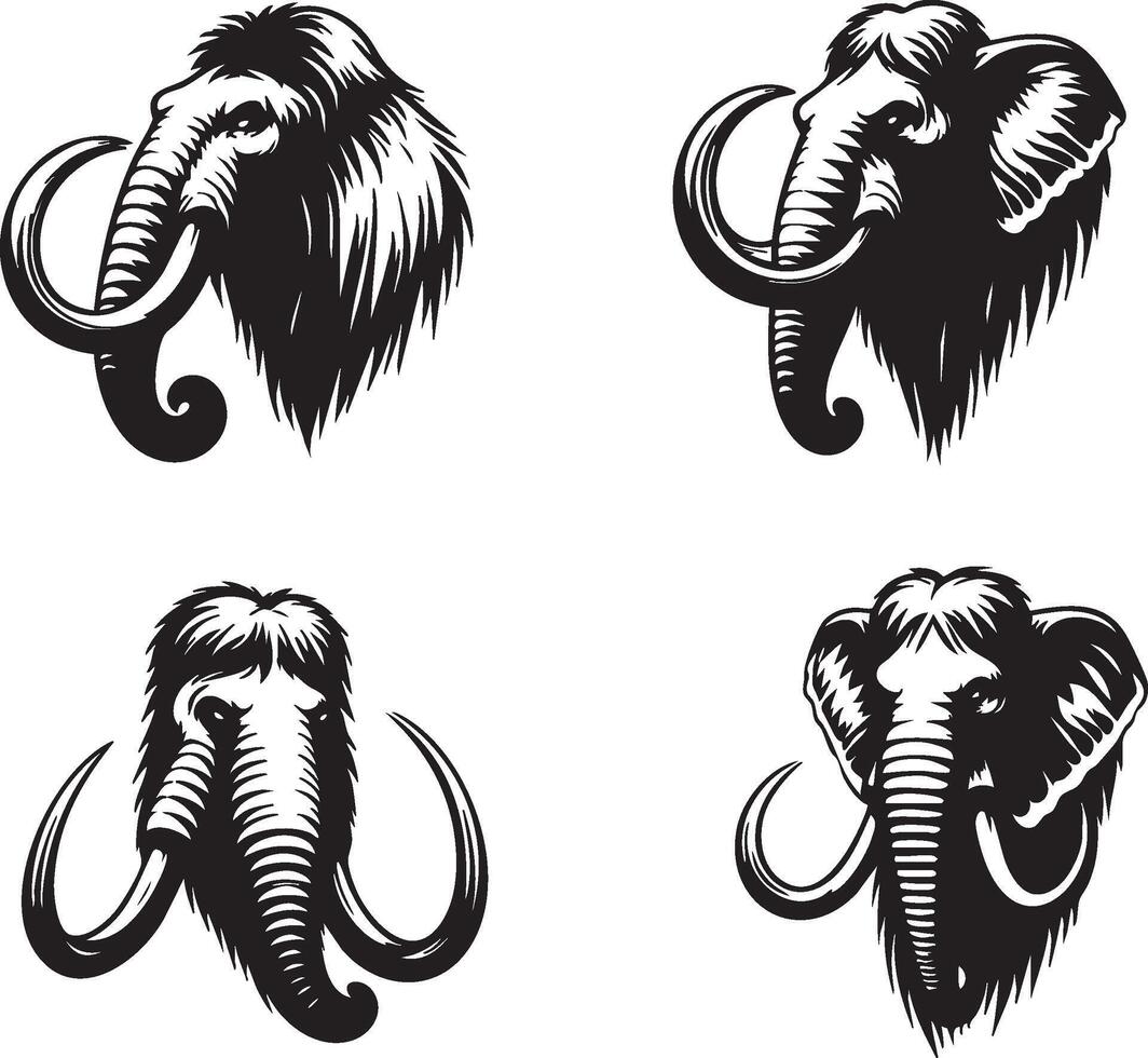 Ancient Mammal Head Design for Wildlife Themes vector