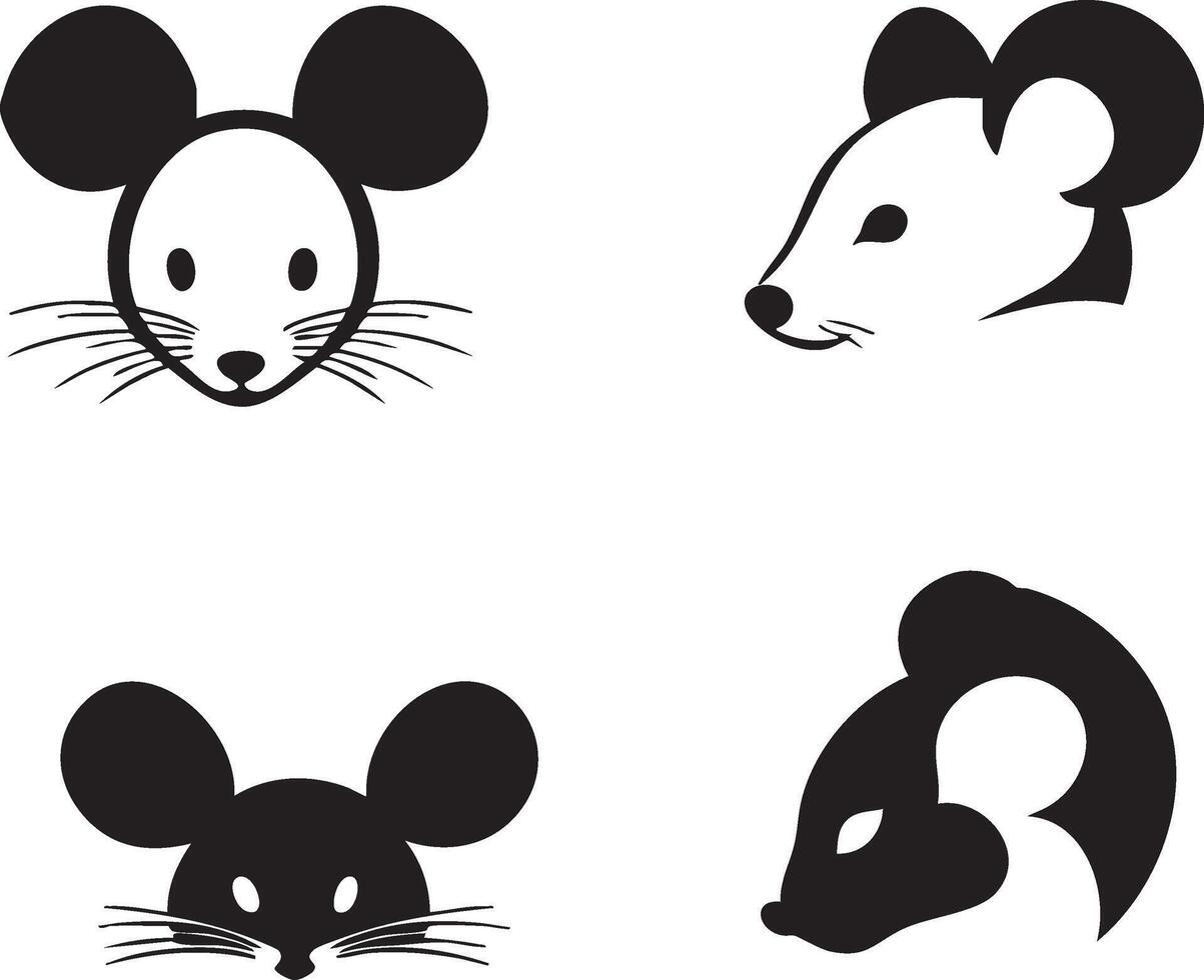 Rodent Animal Head for Silhouette Artworks vector