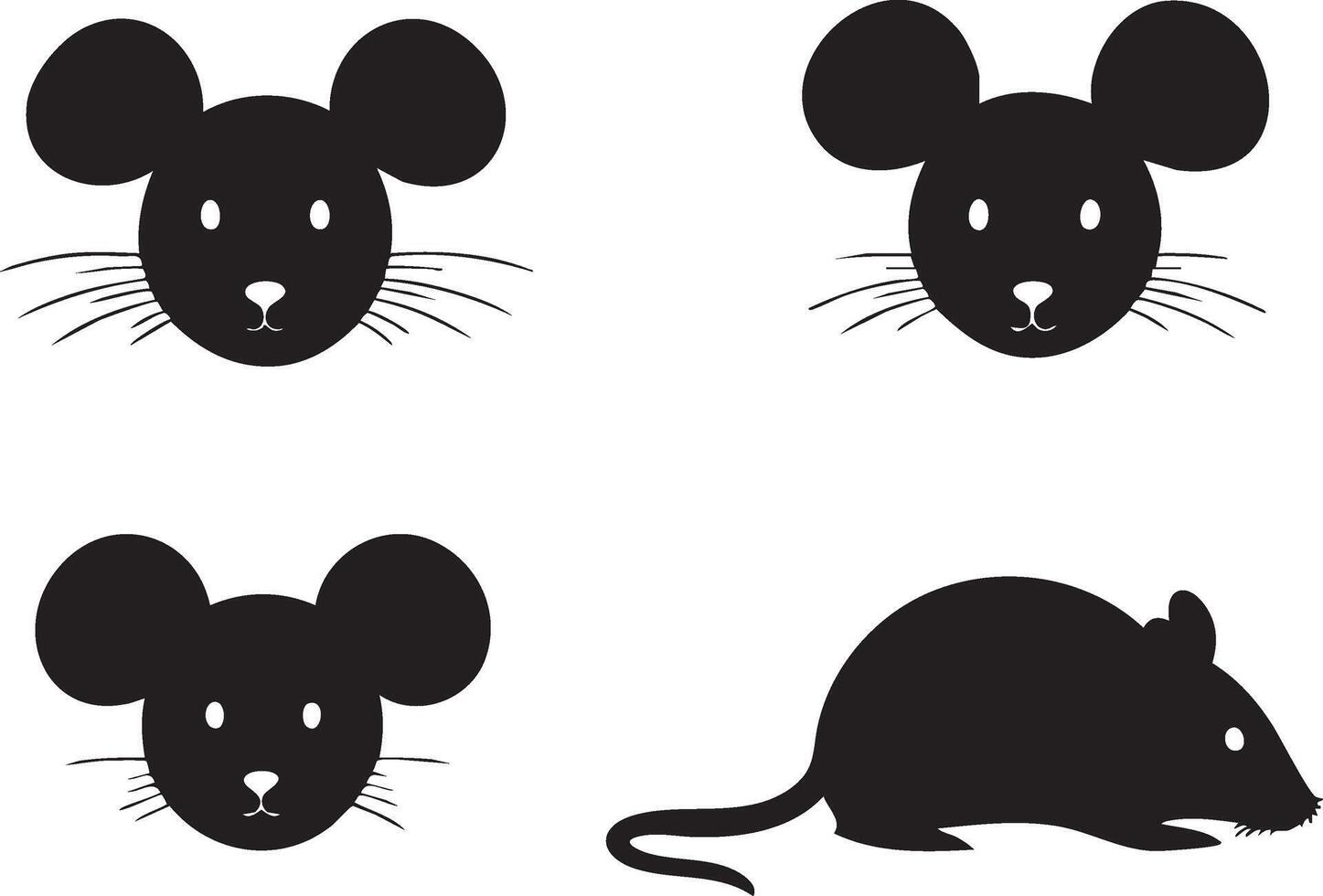 Rodent Face Outline for Playful Art Projects vector
