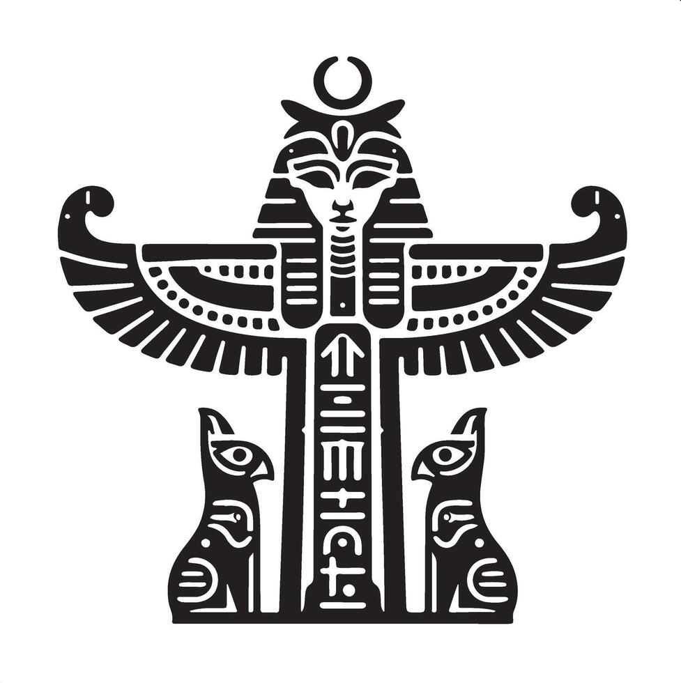 Ancient Egyptian Totem Silhouette for Mystical Art vector
