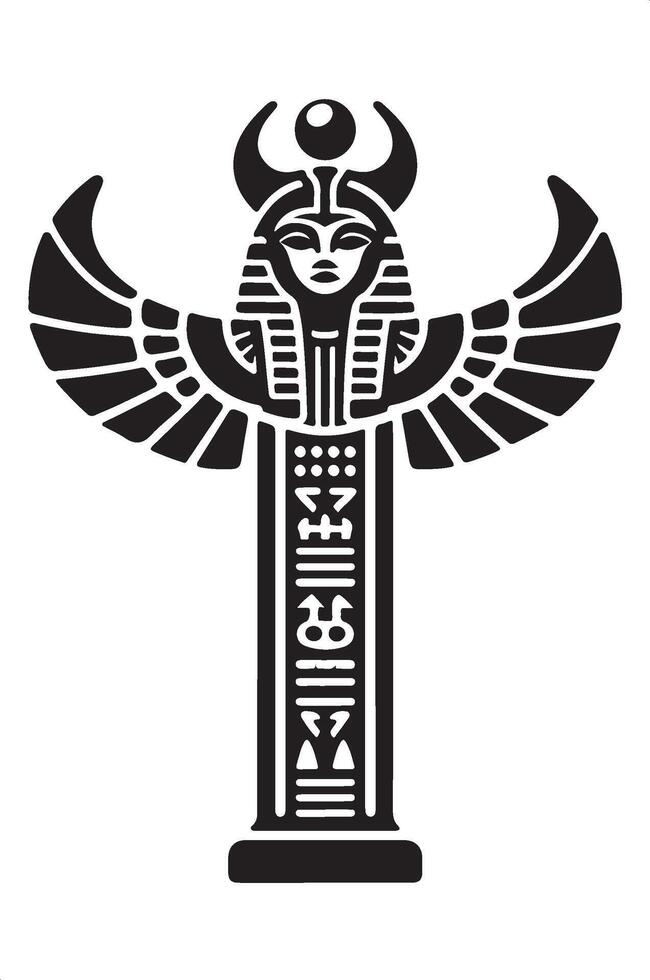 Egyptian Religious Symbol Totem Silhouette for Legacy Projects vector