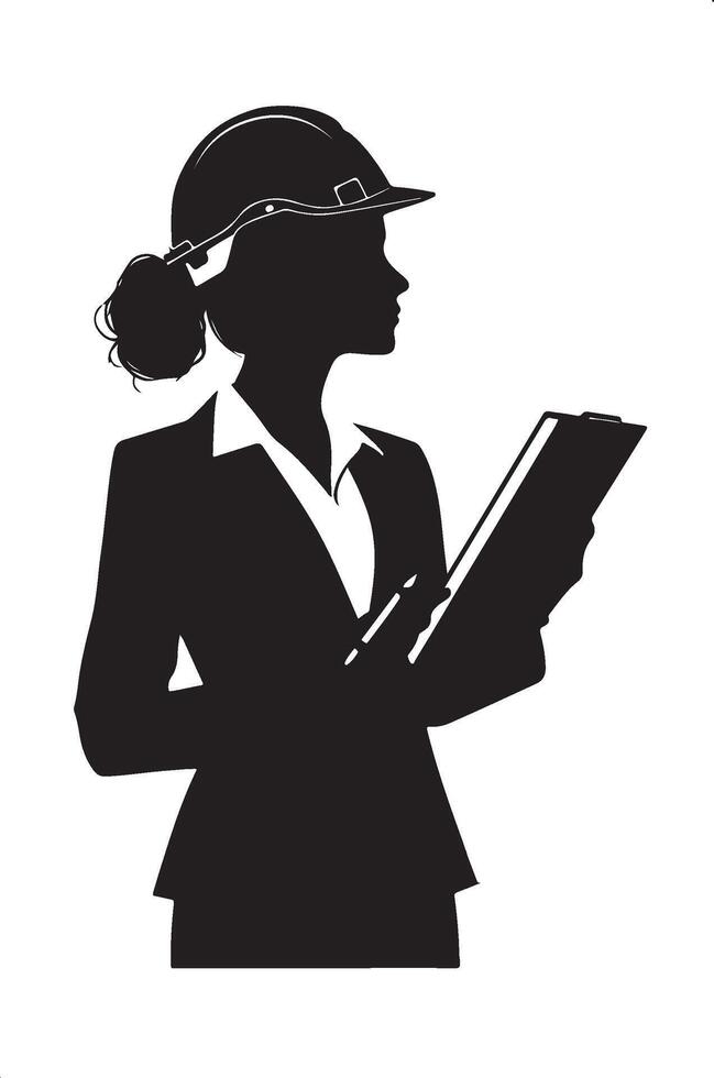 Architect at Work Silhouette for Construction Branding vector