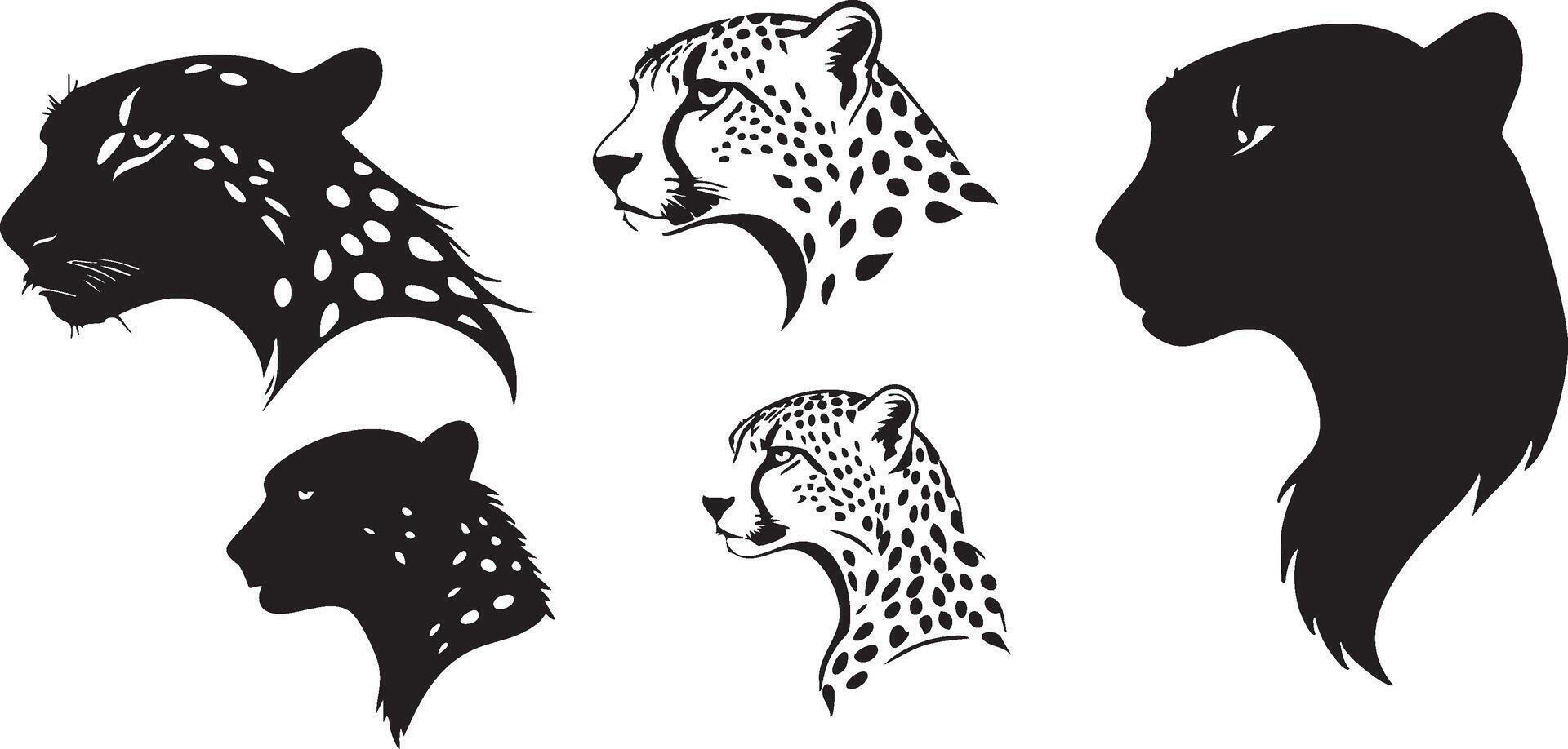Cheetah with Spots Silhouette for Unique and Exotic Art vector