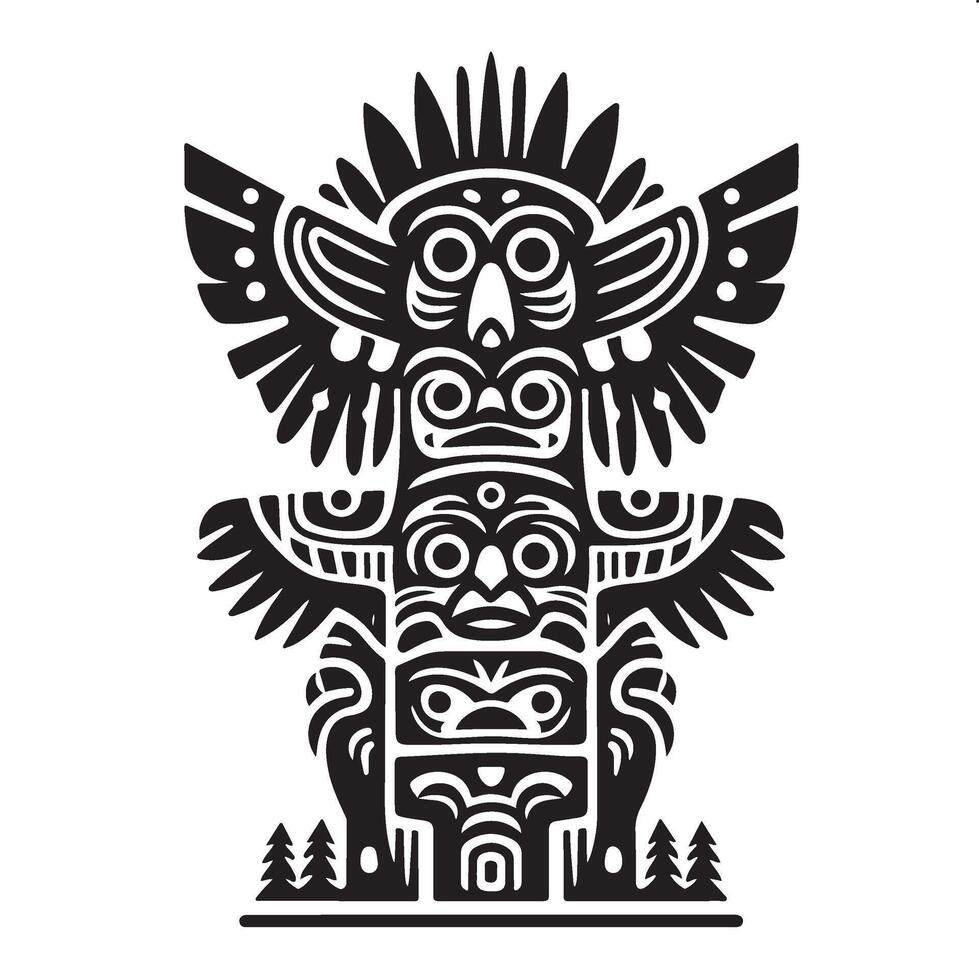 totem totem pole illustration vector