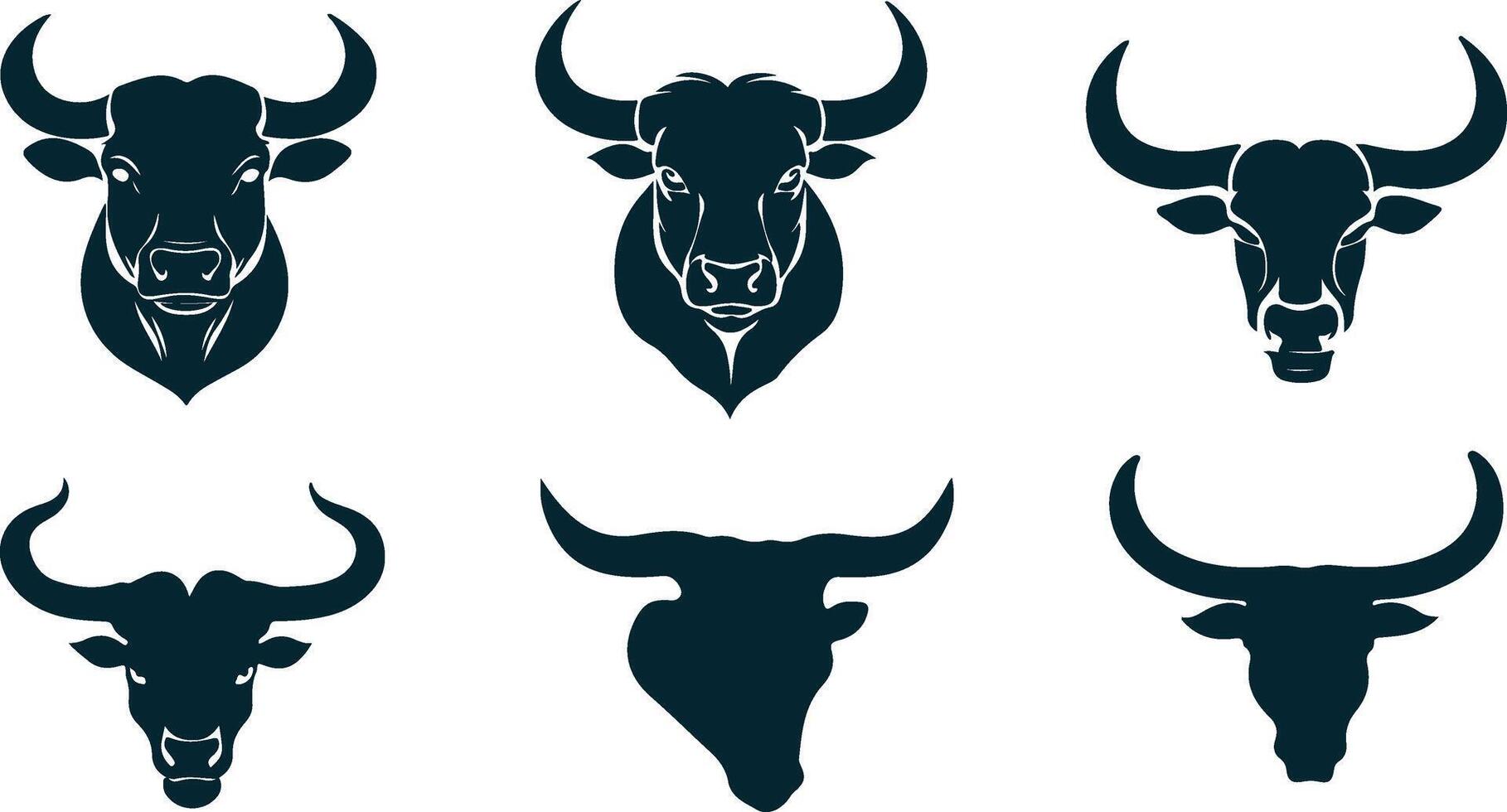 Bull on Field Silhouette for Rustic and Natural Art vector