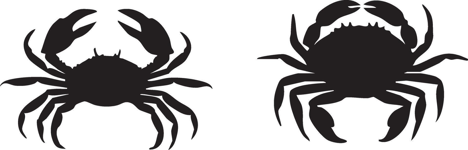 Crab in Sand Silhouette for Natural Beach and Coastal Art vector