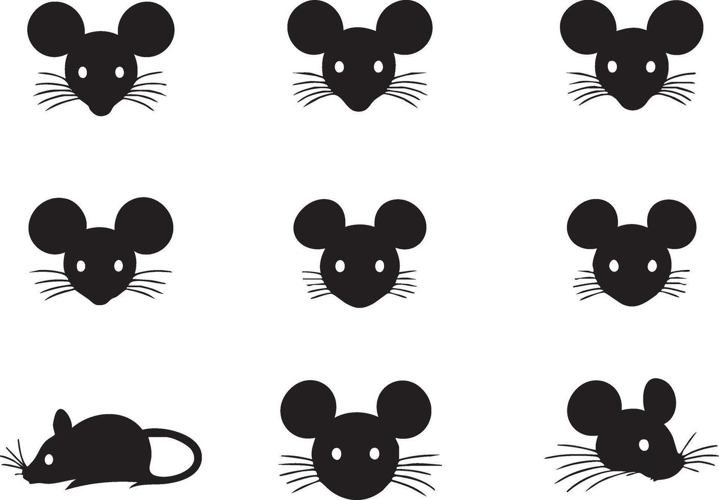 Mouse Head Design for Whimsical Animal Artwork vector
