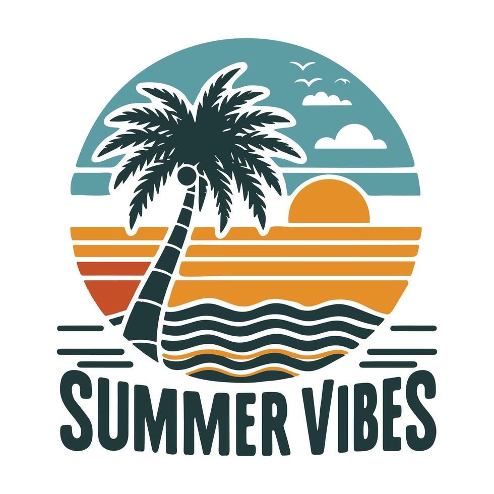 Summer vibes illustration vector