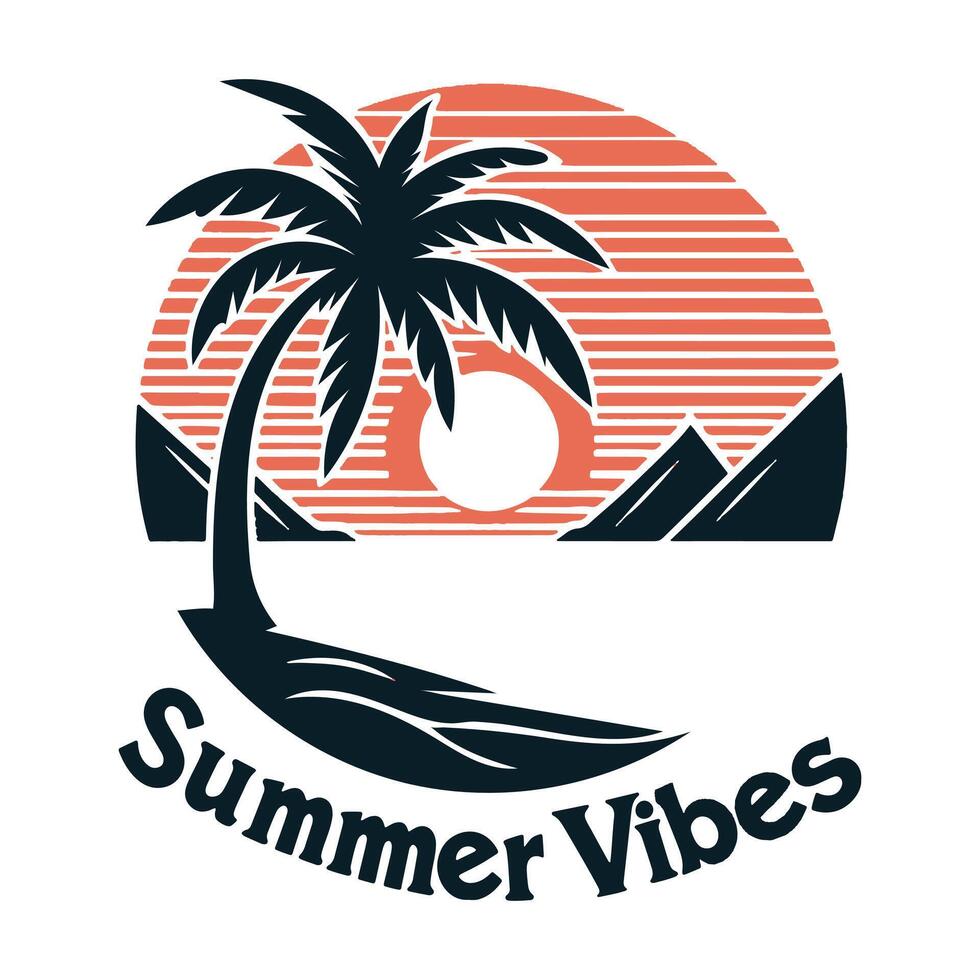 Summer vibes logo vector
