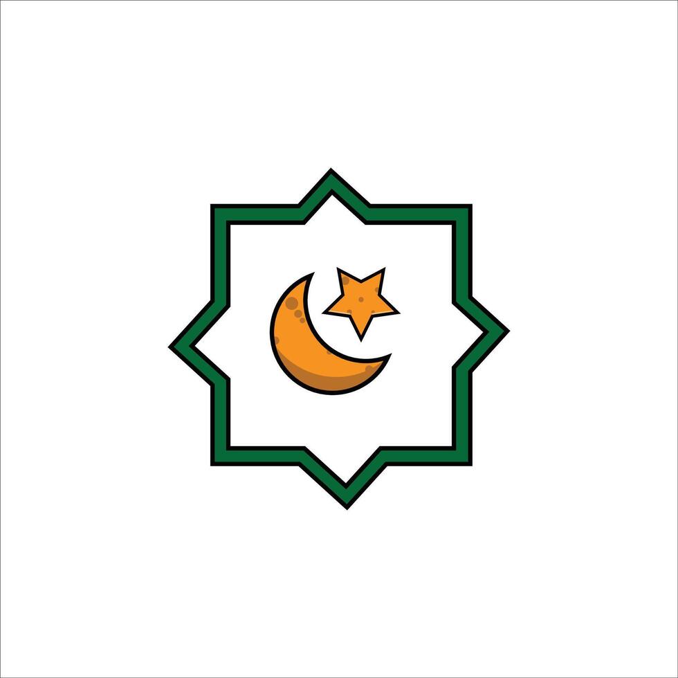islamic symbol with star and crescent vector