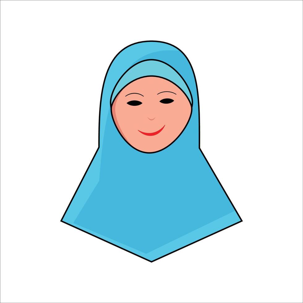 muslim woman icon in cartoon style vector