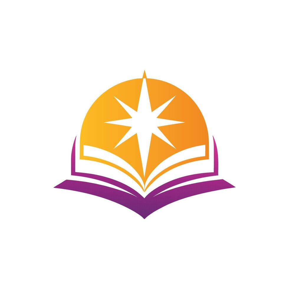 Minimalist Logo with Open Book and Rising Sun vector
