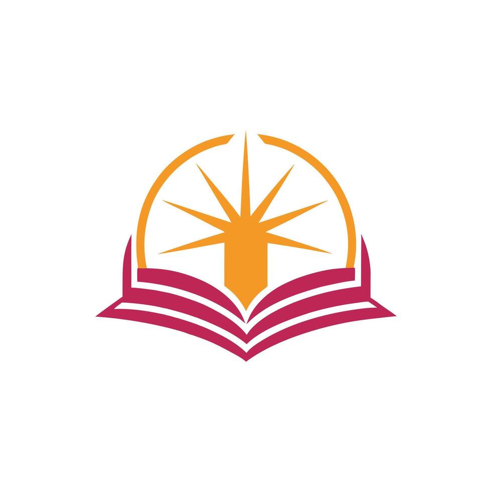 Rising Sun and Open Book Logo for Branding vector