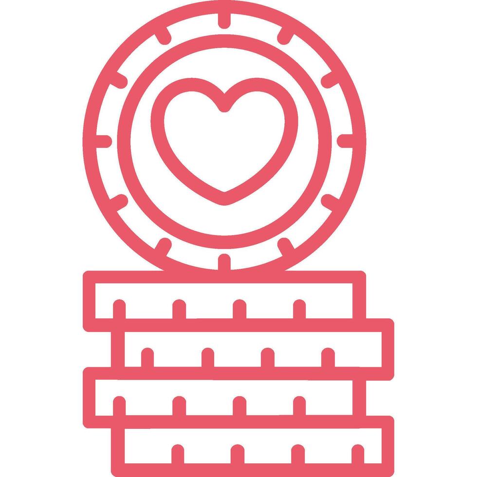 Love Coin Icon Element For Design vector