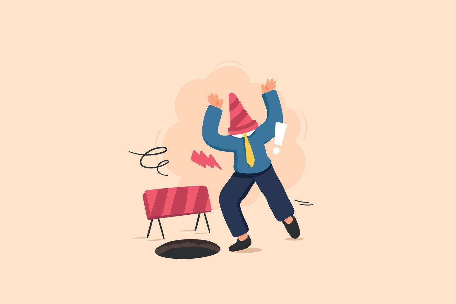 Error 404, Human Error.Construction Sign and Safety Illustration. vector
