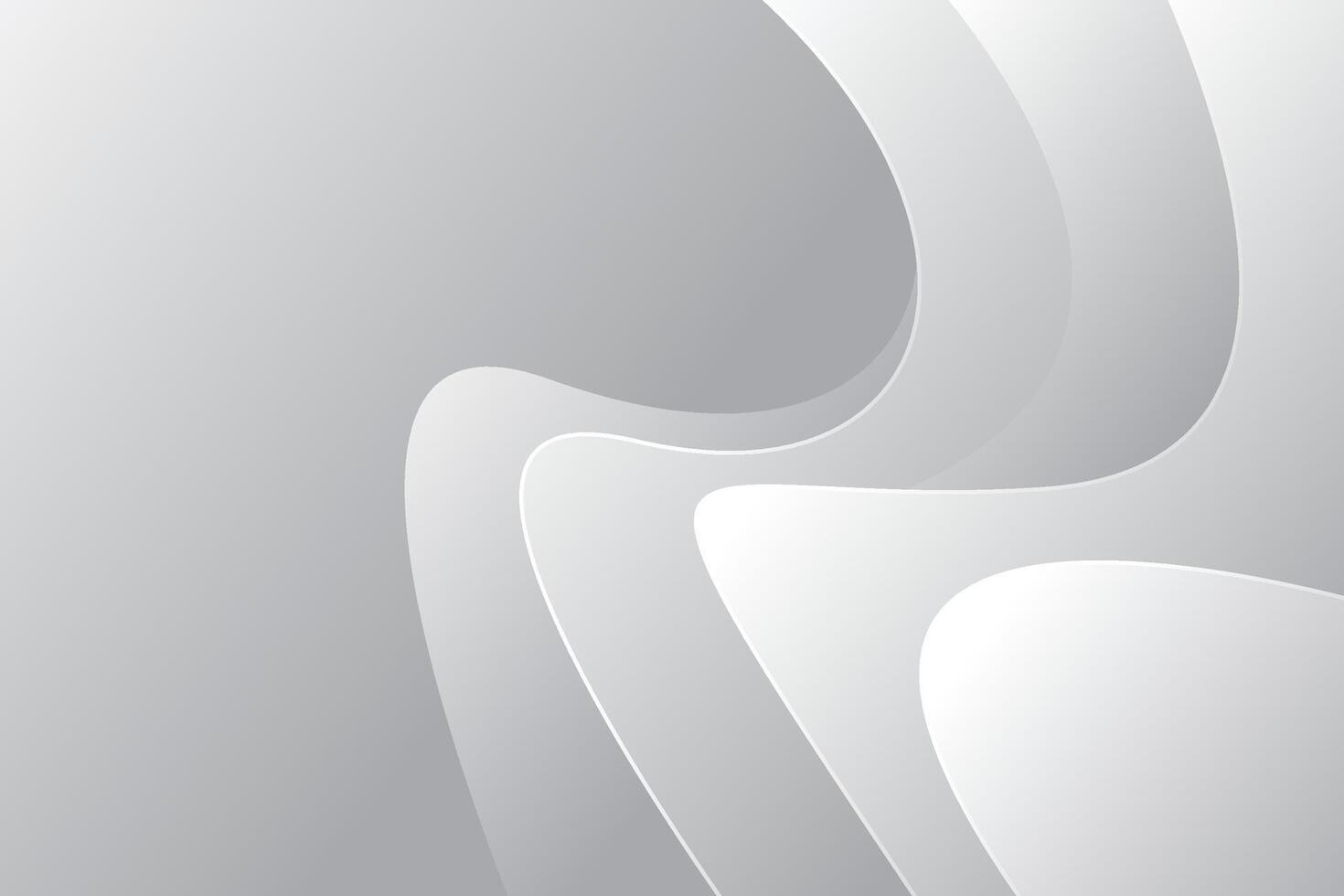 Abstract white background with curved lines vector
