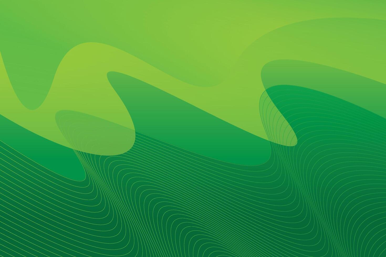 Green abstract background with wavy lines vector