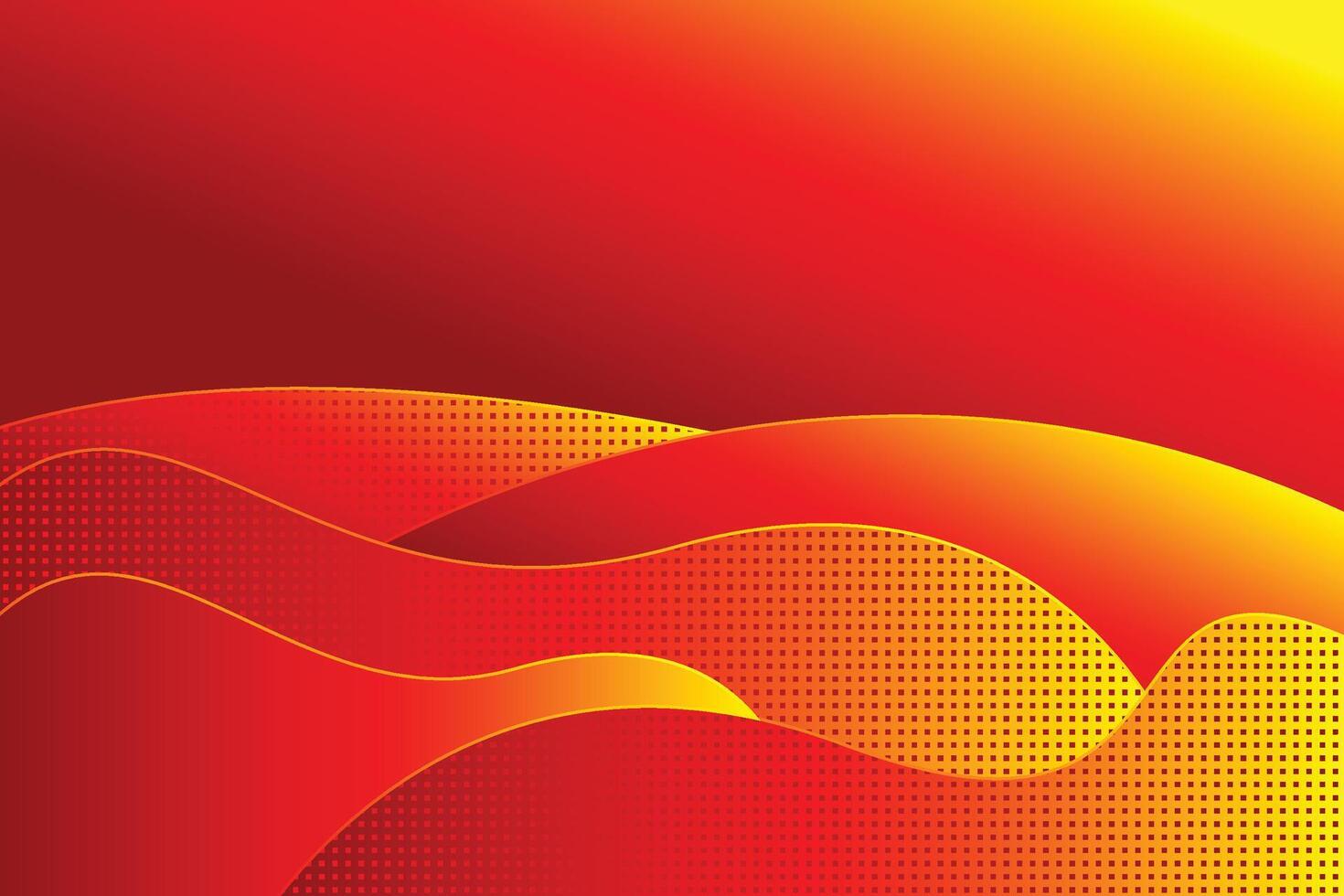 Abstract red and yellow wave background vector