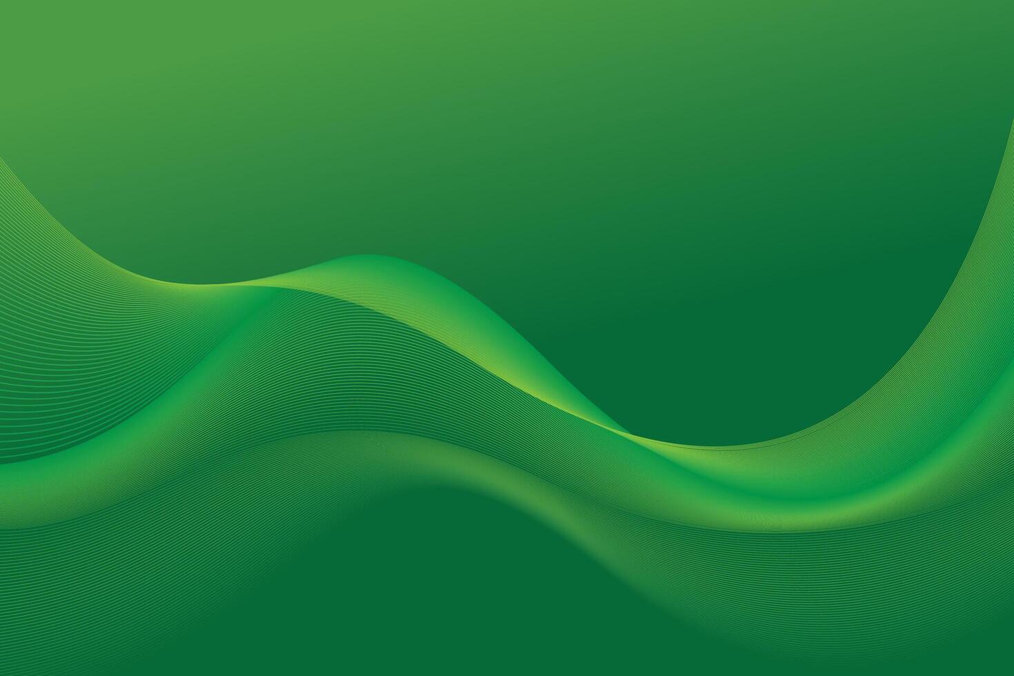 abstract green background with waves lines vector