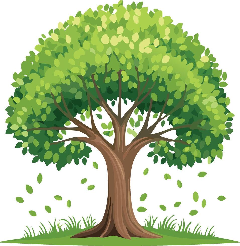beautiful green tree vector