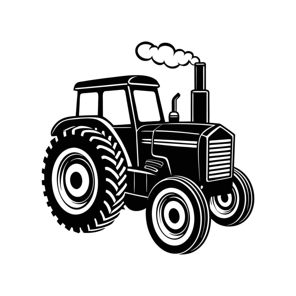 Vintage Tractor Illustration Rustic Farming Vehicle Silhouette for Agricultural Graphics vector
