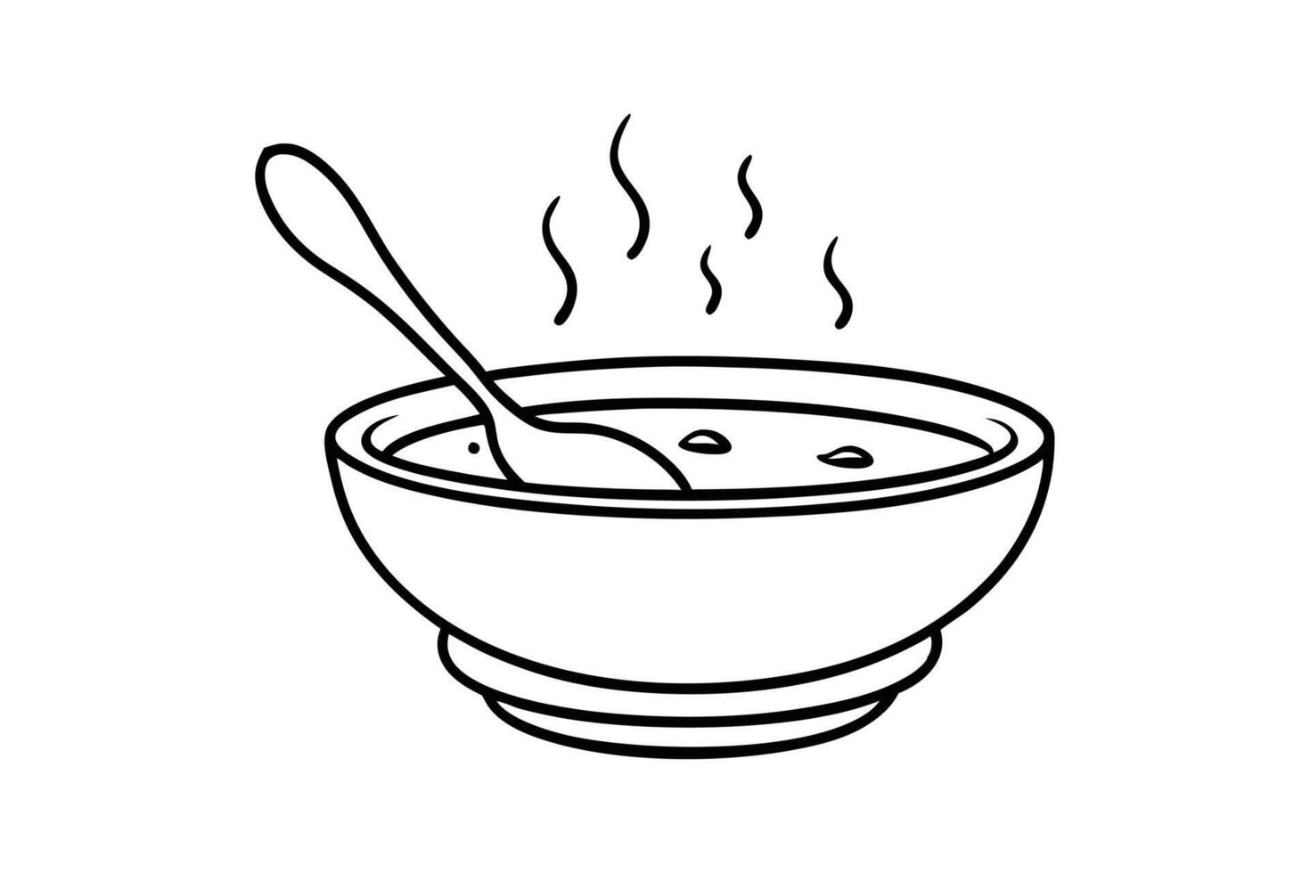 Steaming Soup Bowl Illustration Simple Line Art Design for Kitchen and Culinary Themes vector
