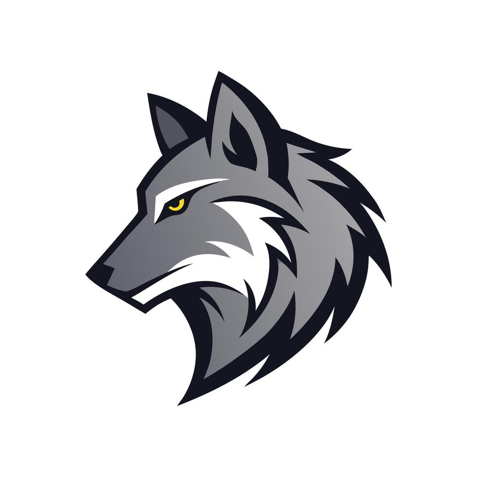 Stylized Wolf Logo Modern Design with Bold and Sleek Canine Profile for Branding vector