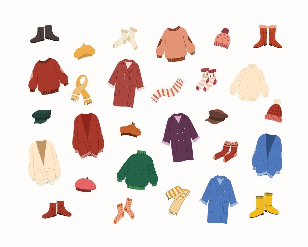 Set of outfits for fall vector