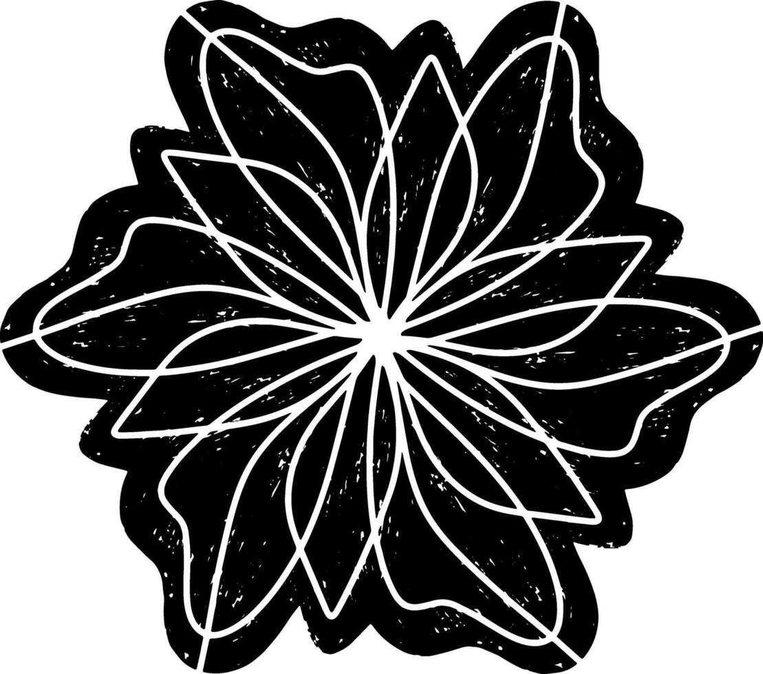 a black and white drawing of a flower vector
