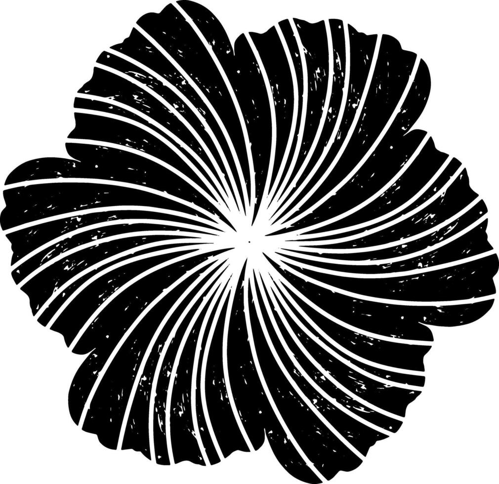 a black and white flower with a swirl pattern vector