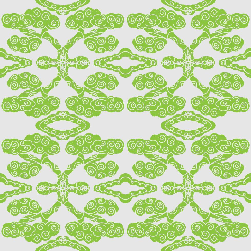 a green and white pattern with swirls vector