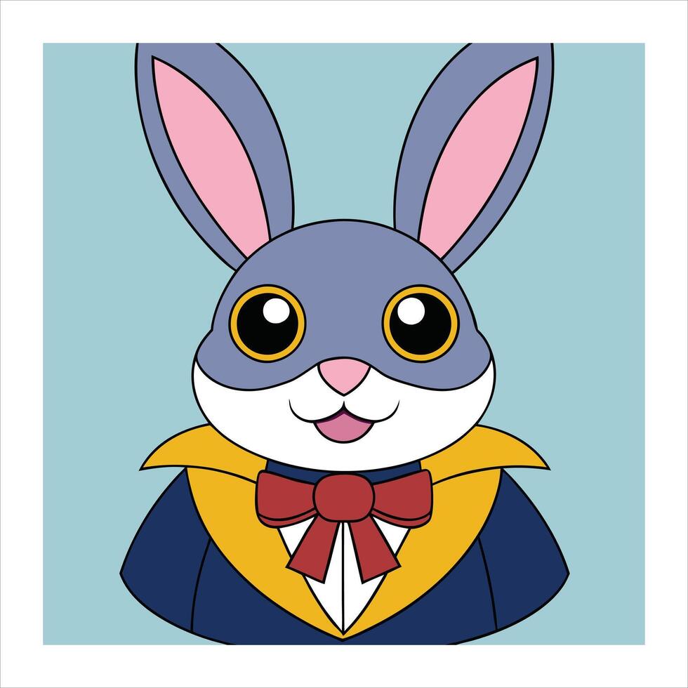 A cartoon rabbit wearing a suit and tie vector
