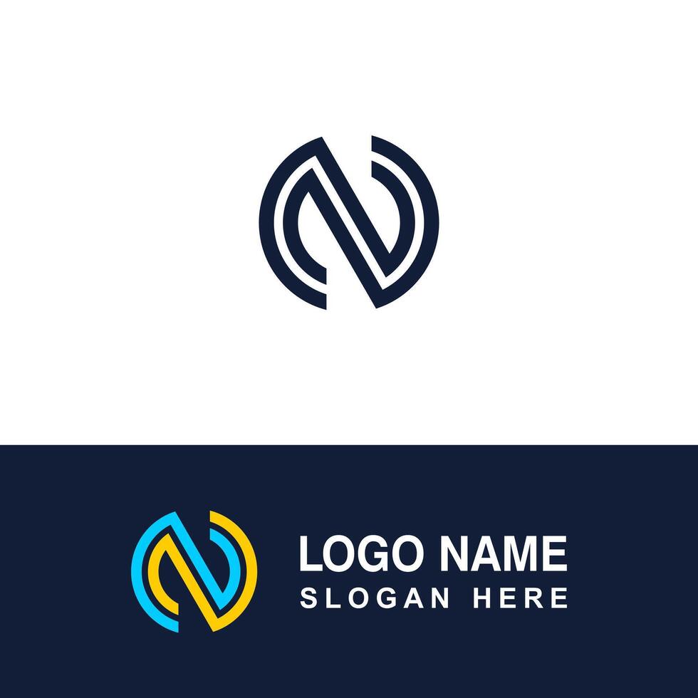 Unique N logo with a circle concept. vector