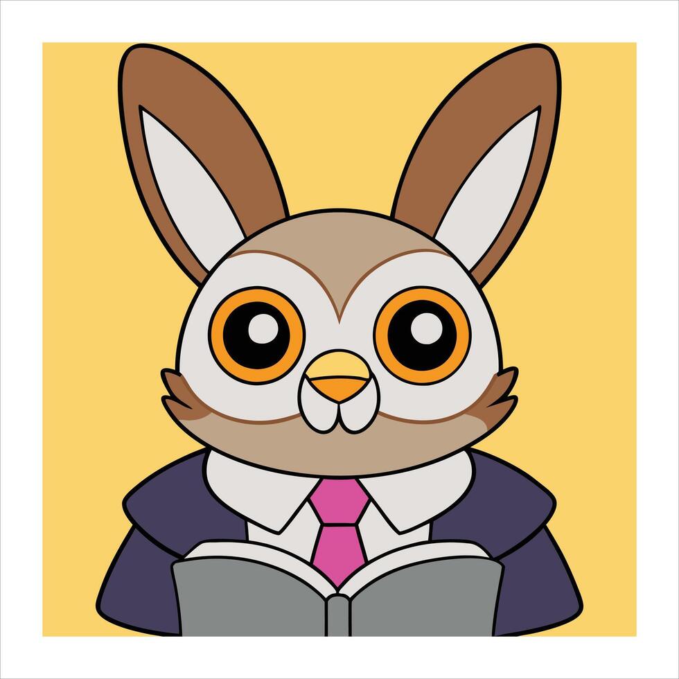 A cartoon rabbit wearing a suit and tie vector