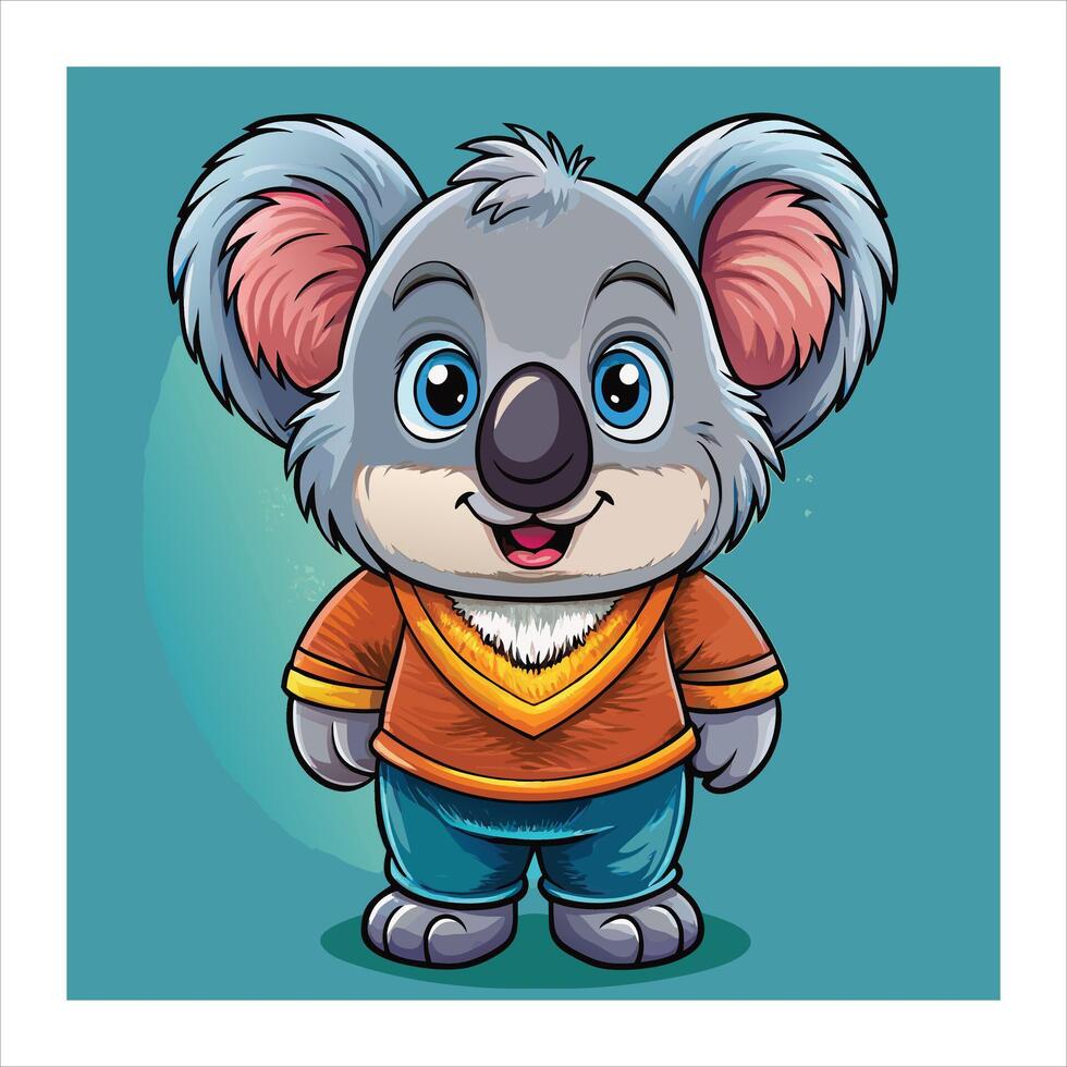 Cartoon koala bear in a sweater vector
