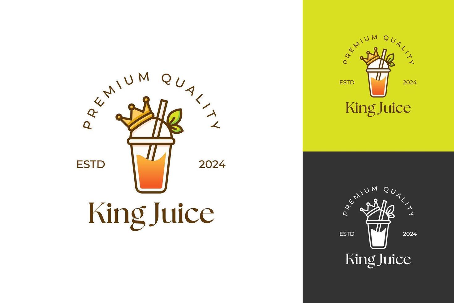 Fresh drink king juice logo design vector