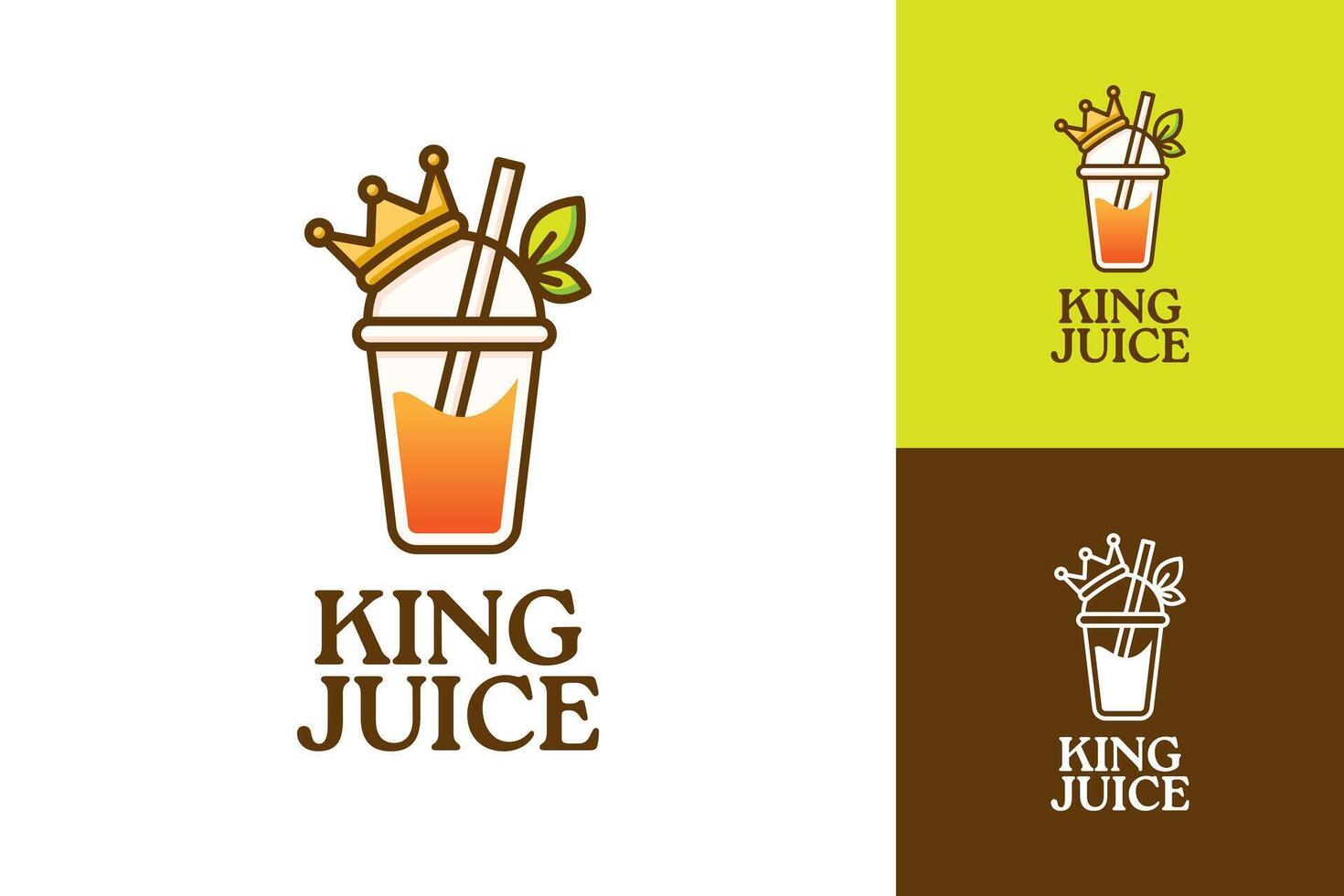 Fresh drink king juice logo design vector