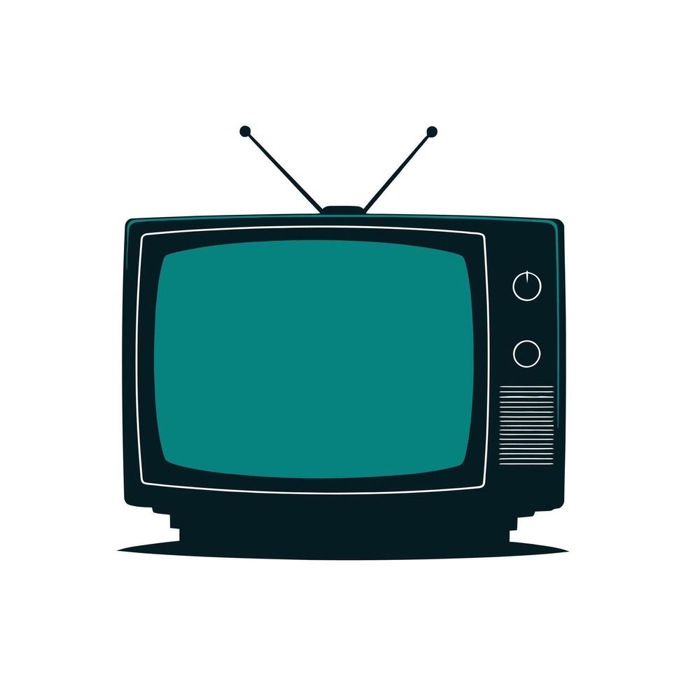 Classic CRT Television Drawing for Nostalgic and Retro Design Concepts vector