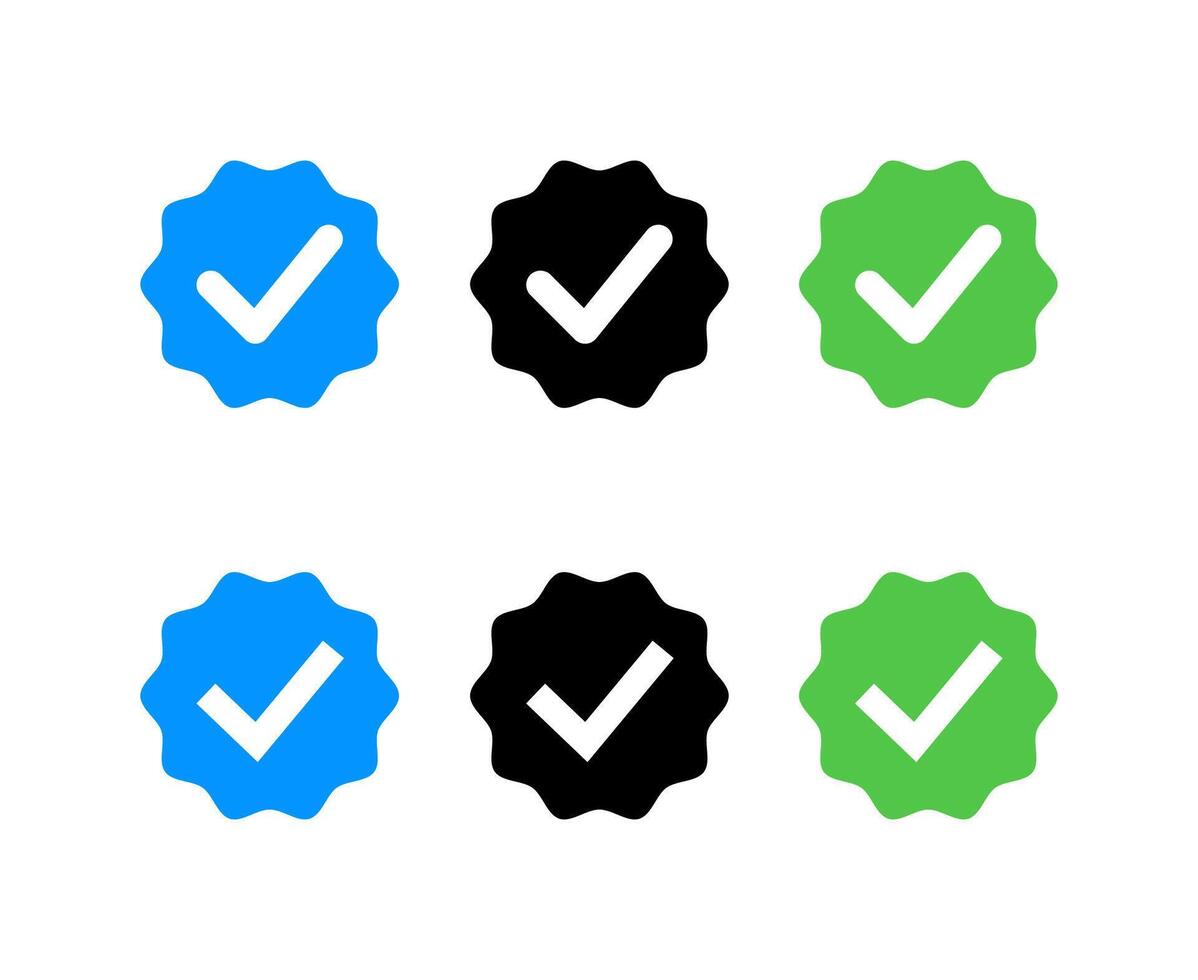 Verified Check Mark Circle And Badge Set vector