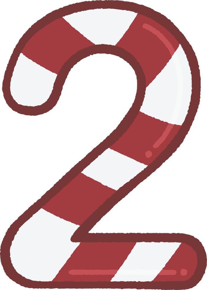 Candy cane number 2 vector
