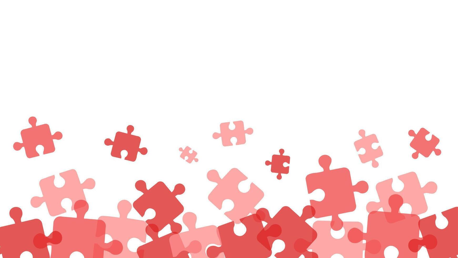 Banner with red puzzles on a white background vector
