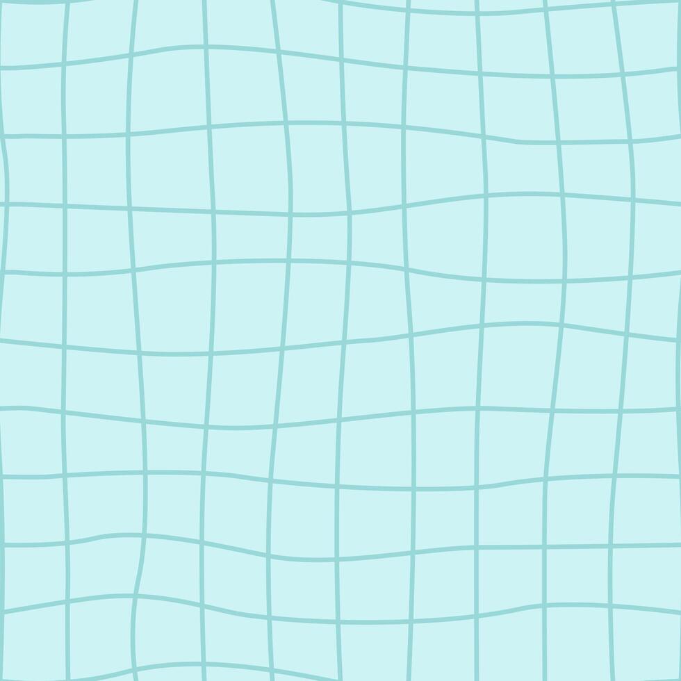 Pattern with a curved square grid. Retro linear chessboard. Checkered wallpaper for print patterns or textiles. vector