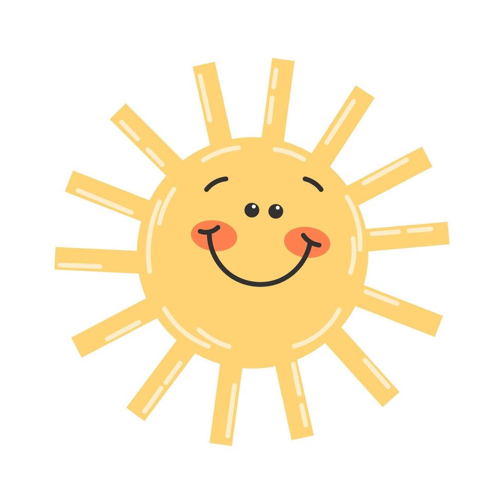 Bright Sun with a Happy Face vector