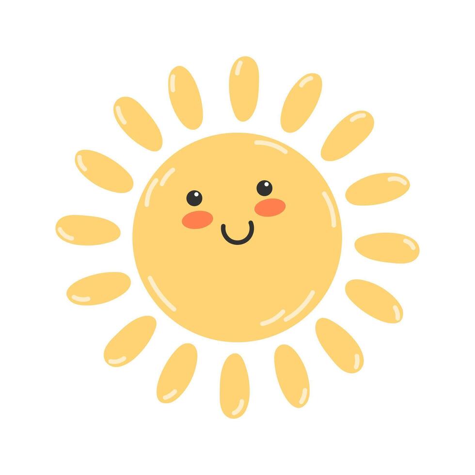 Bright Cartoon Sun with a Happy Face vector
